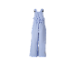 Salopette de neige bleu clair pour enfant avec taille élastique et détail flocon de neige.