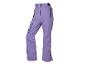 Pantalon de ski violet clair avec poches cargo et fermetures éclair noires.