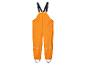 Pantalon de pluie orange avec bretelles pour enfants.
