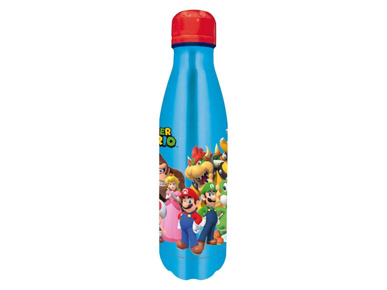 Gourde isotherme bleue avec des personnages Super Mario.
