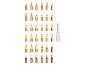 Ensemble de 30 embouts de tournevis et un adaptateur, incluant des embouts plats, Phillips et Torx.