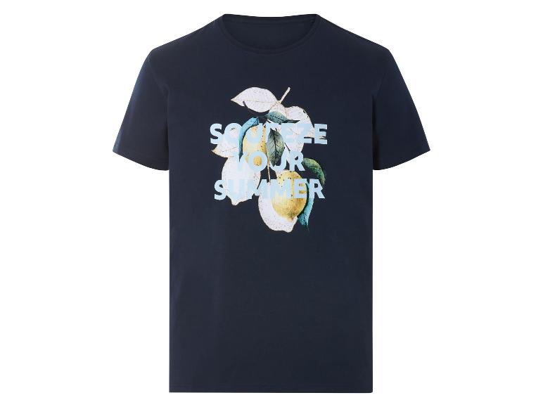 T-shirt marine à manches courtes avec imprimé citron et slogan "Squeeze your summer".