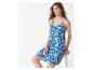 Robe d'été bleue et blanche à imprimé ikat.