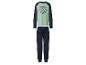 Pyjama enfant avec t-shirt à manches longues vert clair et pantalon bleu marine, avec imprimé baseball.