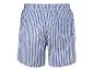 Shorts rayés bleu et blanc.