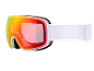 Masque de ski avec verres irisés et sangle blanche avec l'inscription S1-S3 SPEQ GmbH.