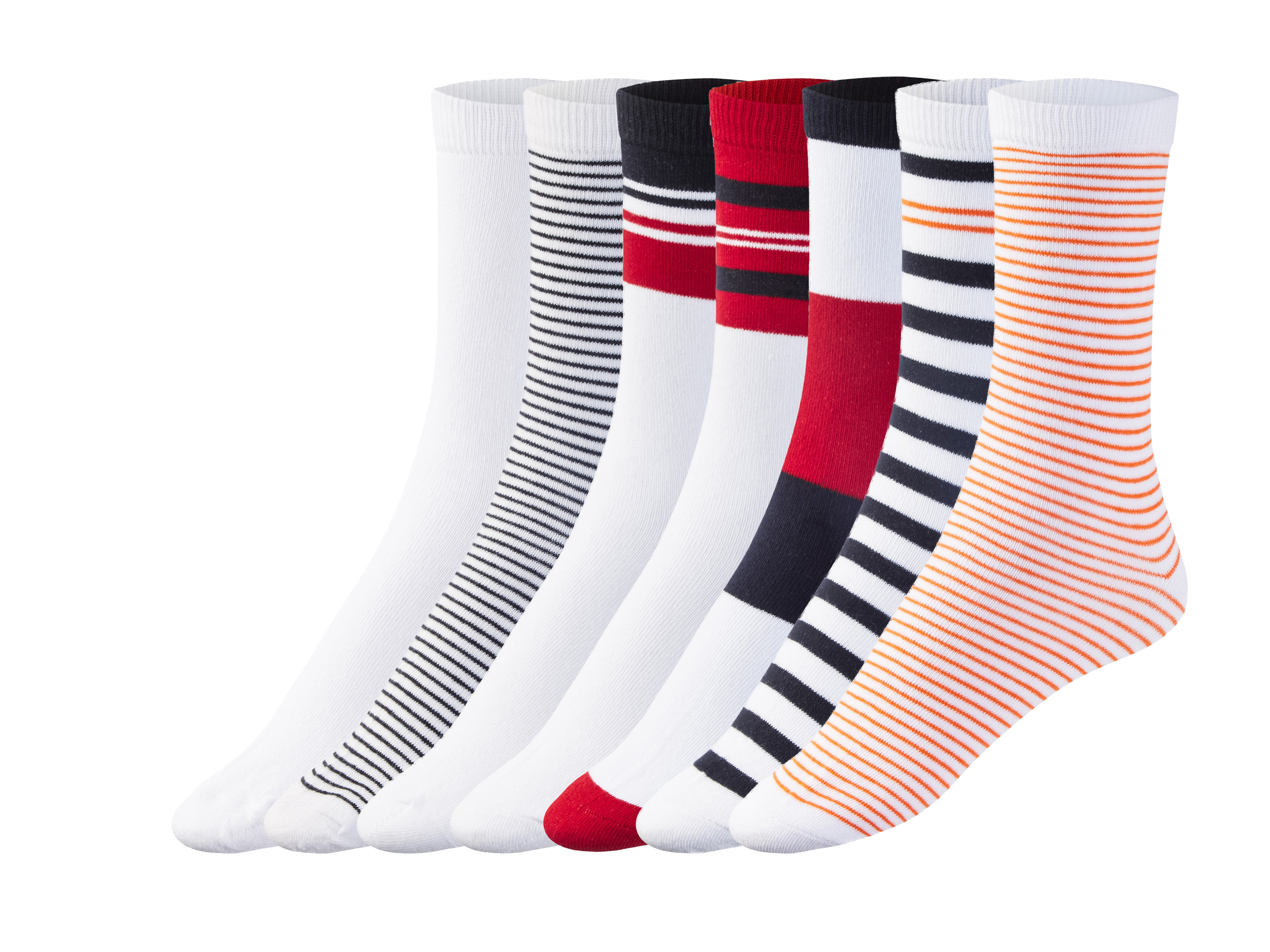 esmara® Lot de 7 paires de chaussettes femme (blanc/bleu/bleu marine/rouge, 35-38)