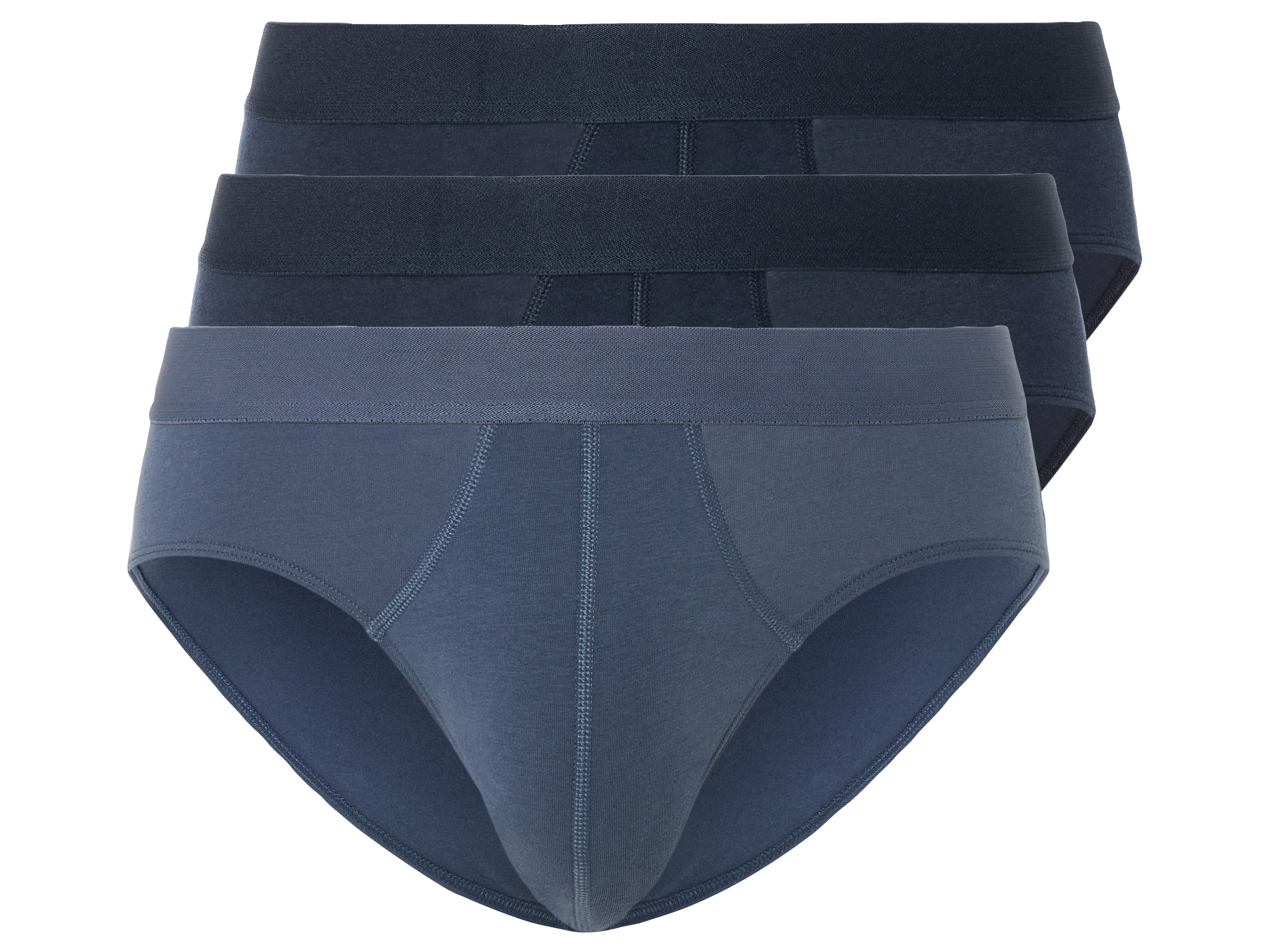 LIVERGY® Lot de 3 slips homme (M, bleu foncé/bleu)