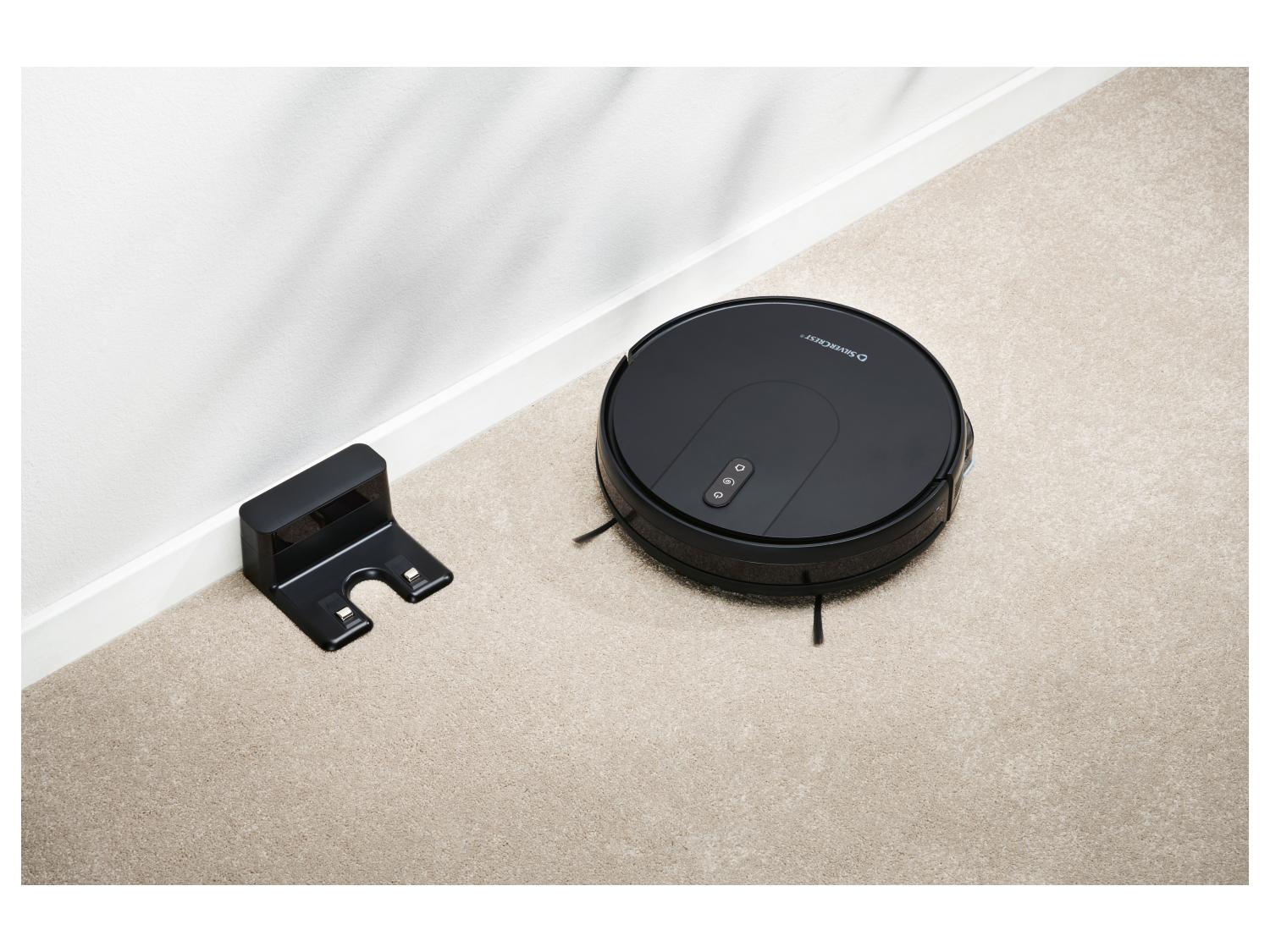 Robot aspirateur Silvercrest réservoir et brosses