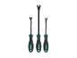 Trois outils de démontage de garniture Parkside de différentes tailles.