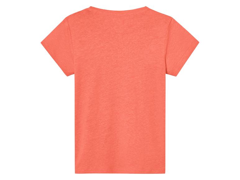 T-shirt corail à manches courtes, vue arrière.