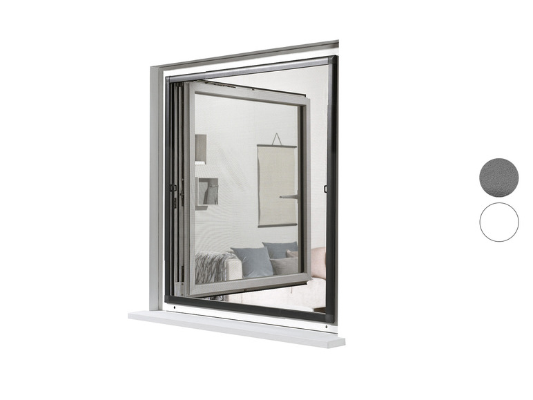 Aller en mode plein écran : LIVARNO home Moustiquaire de fenêtre à cadre télescopique, 120 x 140 cm - Image 1