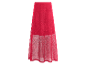 Jupe longue rouge en maille avec doublure.