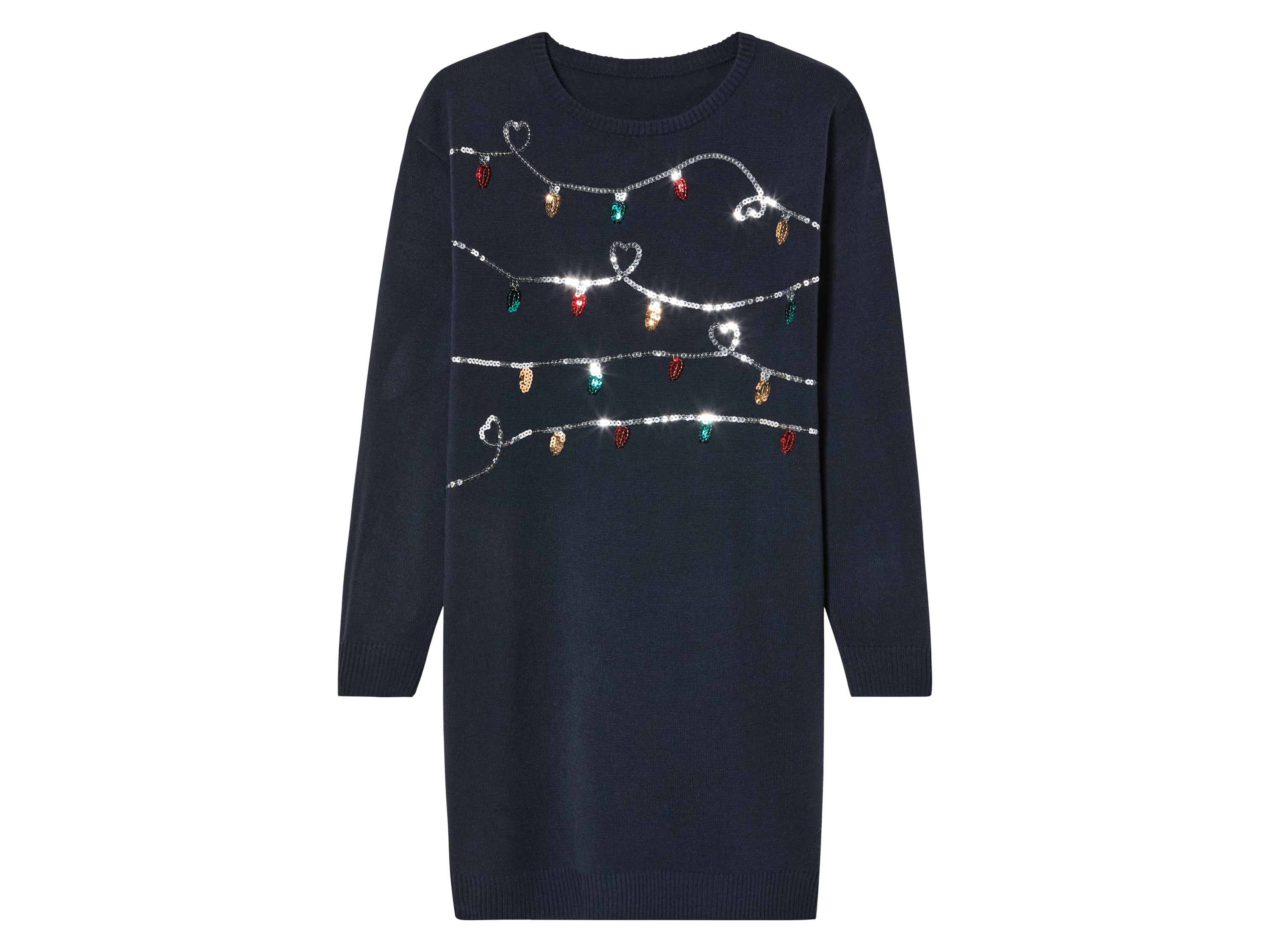 pepperts!® Robe en maille de Noël fille (8-10 ans, bleu foncé)