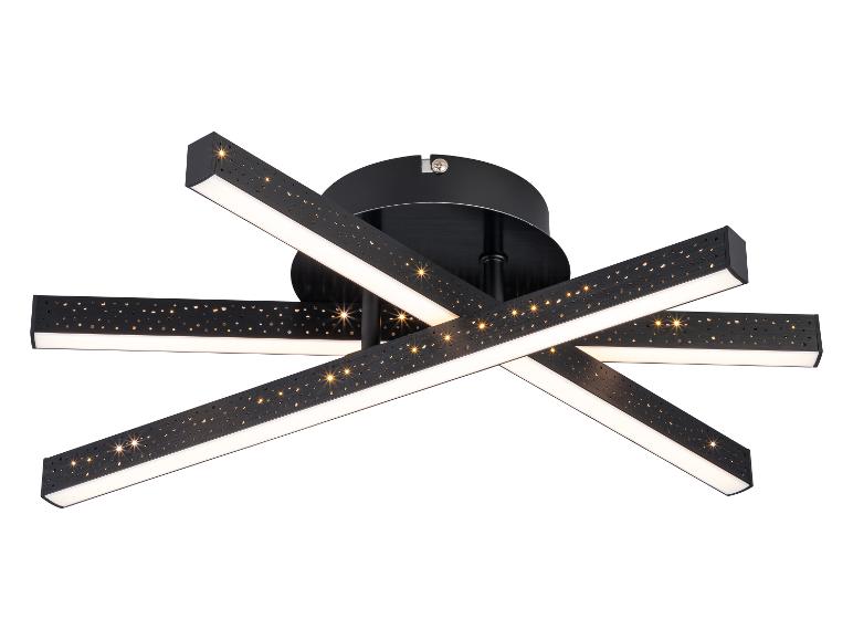Luminaire de plafond moderne noir avec éclairage LED.