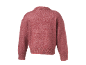 Pull rose en maille pour femme, vue de dos.