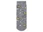 Chaussette grise avec un motif de couronnes, arcs-en-ciel et nuages