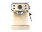 Machine à expresso crème avec manomètre et buse vapeur, style rétro.
