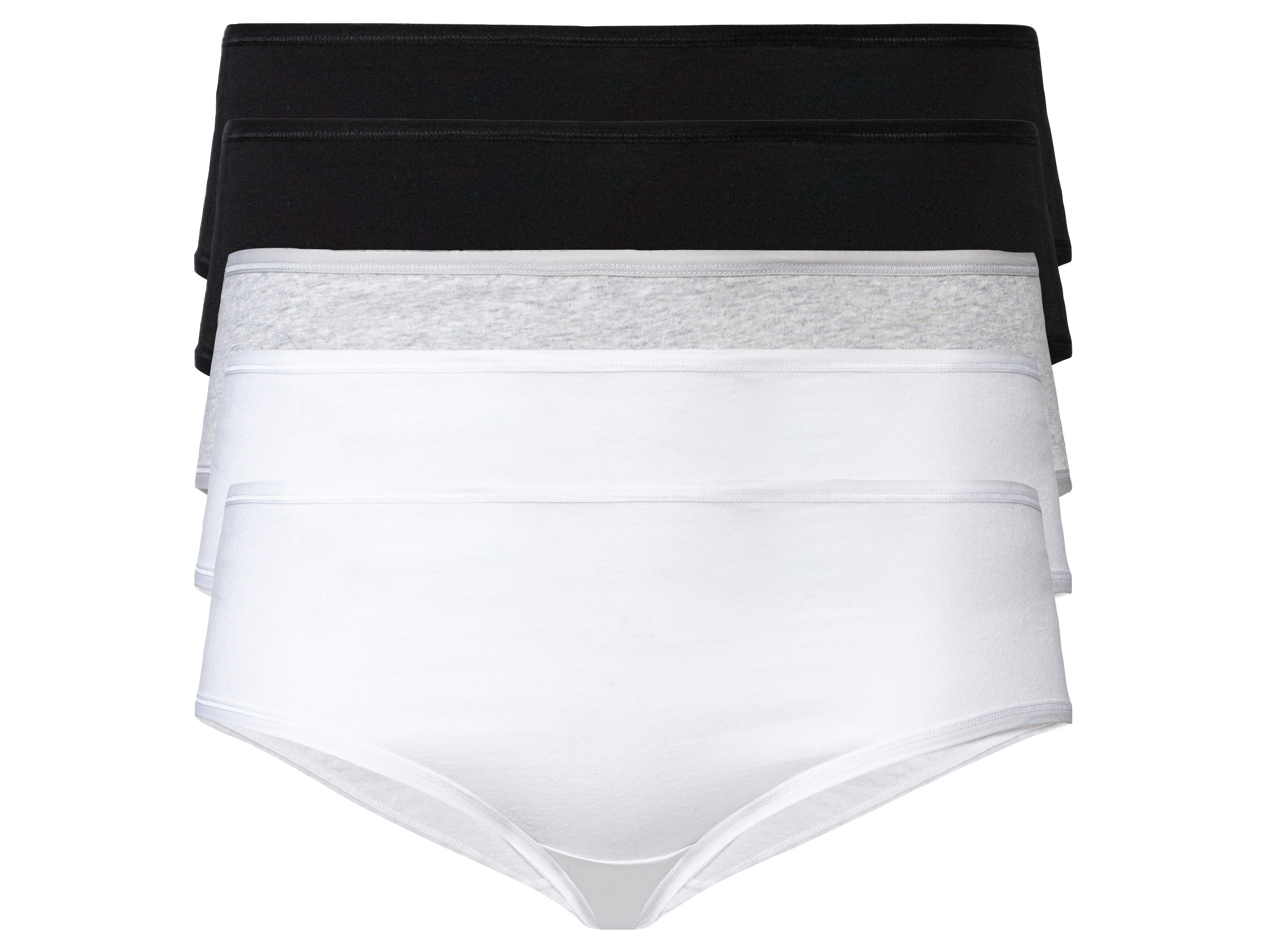 esmara® Lot de 5 culottes hipsters femme (noir/gris clair/blanc)