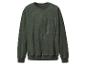 Sweat-shirt polaire vert avec col rond et poche poitrine