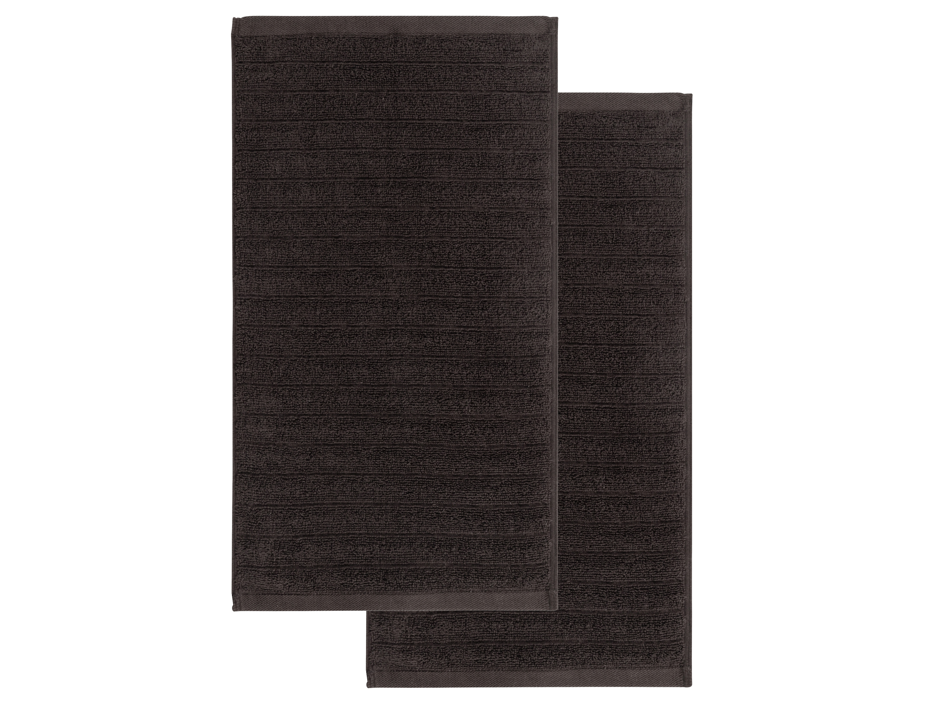 LIVARNO home Lot de 2 serviettes invités en éponge, 30 x 50 cm (gris)