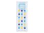 Matelas pneumatique transparent Crivit pour piscine, bleu et jaune.