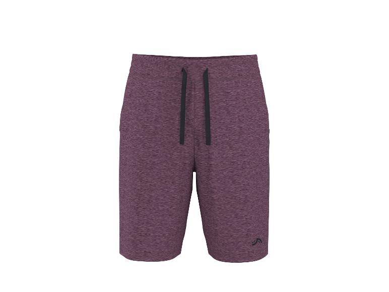 Short de sport homme violet chiné avec cordon de serrage noir