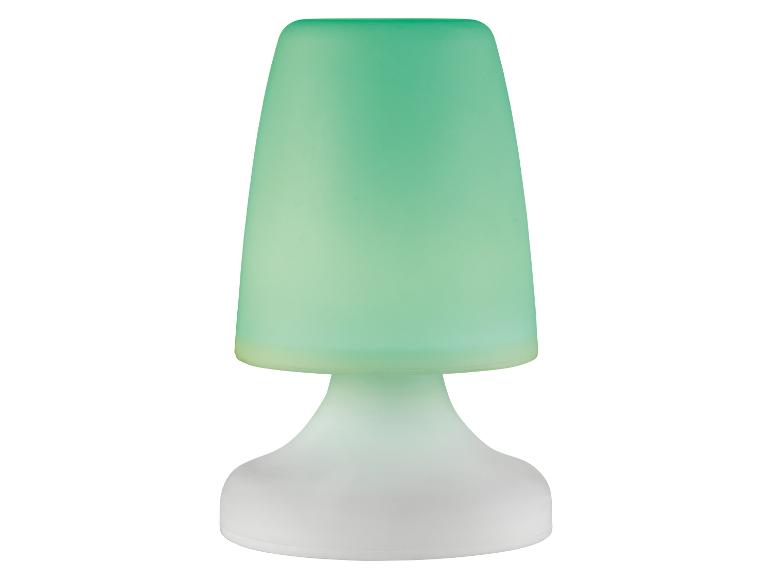 Lampe de table champignon verte et blanche