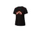 T-shirt noir à manches courtes avec logo orange.