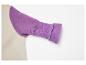 Manche de pull violette et beige avec poignet tricoté