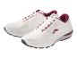 Chaussures de sport Brooks blanches avec des accents roses.