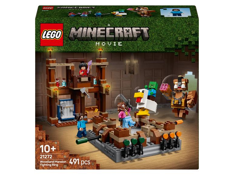 Ensemble de construction Minecraft Movie Woodland Mansion Fighting Ring, 491 pièces, pour 10 ans et plus