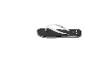 Tongs noires avec brides blanches et rayures blanches sur la semelle.