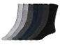 Six paires de chaussettes en différentes nuances de gris et de bleu