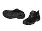 Chaussures de travail noires Parkside avec embout de sécurité et semelle antidérapante.