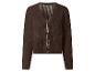 Cardigan marron pour femme à manches longues avec liens à nouer.