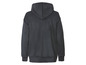 Un sweat-shirt gris foncé à capuche.
