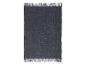 Tapis tissé rectangulaire gris foncé avec franges