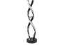 Lampe de table LED moderne en forme de double spirale noire et blanche.