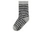 Chaussette rayée grise et noire avec la taille 27-30 imprimée sur le côté