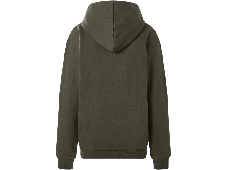 Vue arrière d'un sweat à capuche vert foncé