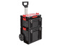 Boîte à outils empilable avec roulettes de la marque 'Probrik System'.
