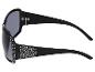 Lunettes de soleil noires avec strass décoratifs sur la monture, vue latérale.