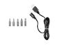 Un câble USB et six embouts de tournevis.