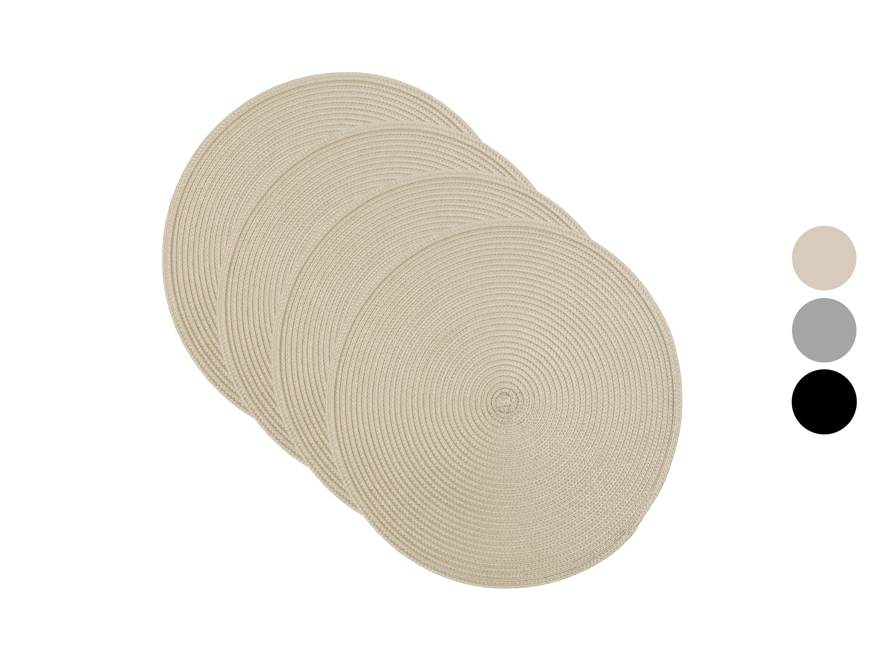 LIVARNO home Lot de 4 sets de table, Ø 38 cm