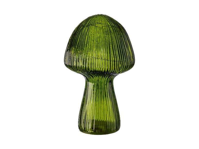 Lampe décorative en verre nervuré vert en forme de champignon