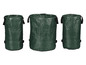 Trois sacs poubelle verts pour le jardin.