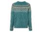 Pull bleu turquoise à motifs norvégiens.