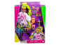 Poupée Barbie Extra avec des cheveux verts, des accessoires et un animal de compagnie.