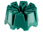 Support pour plantes en plastique vert à six pieds.